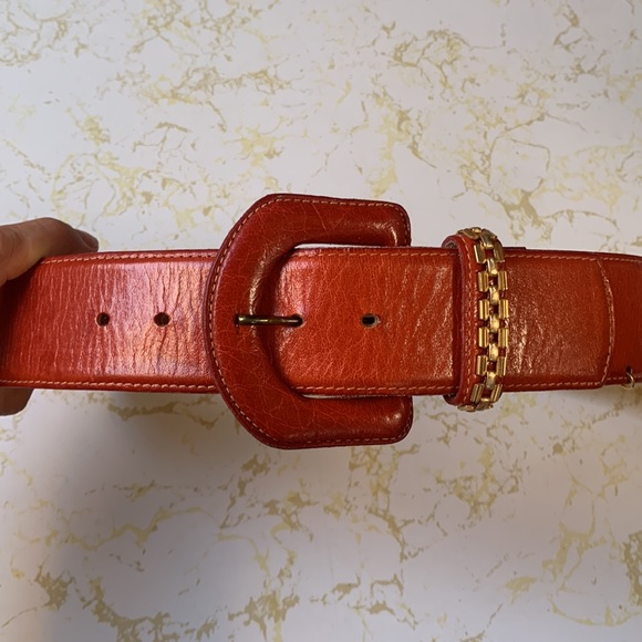?Vintage Linda Allard for Ellen Tracy Buffalo Leather Belt -  80s main image 9